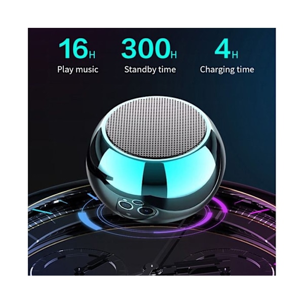 Mini Bärbar Trådlös Bluetooth-högtalare, Vattentät Trådlös Bärbar Högtalare med Subwoofer, Ljusblå