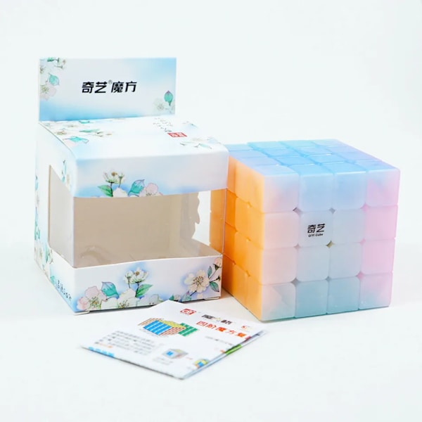 Jelly Color Magic Cube 2X2 3X3 4X4 5X5 Pyramid Nyckelring Speed Cube Pedagogisk Cubo Magico Pussel Leksak För Barn Present Skew