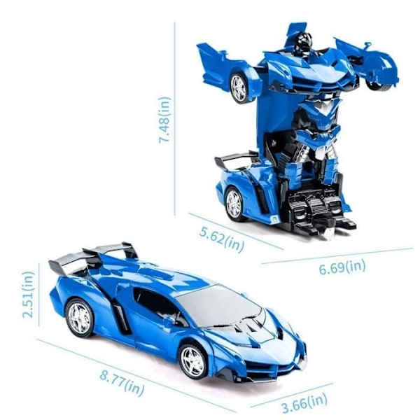 2-i-1 Fjärrkontrollbil som kan förvandlas till en robot - Shop-Story - Blå - För barn från 3 år och uppåt Blue