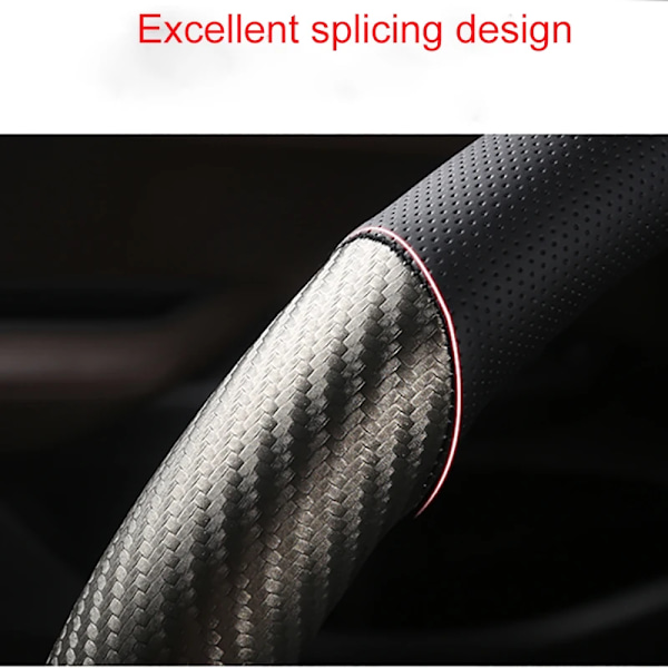 Rattskinnsöverdrag i kolfiber + läder för Citroën C4 Aircross C5 Aircross C3-XR C4 Picasso C4 C5 C6 biltillbehör BLACK D SHAPE
