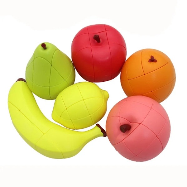 Fanxin Fruktkub Banan Äpple Päron Apelsin Citron Persika Stickerless Cubo Magico Pedagogiskt Pussel Julklappsidé Lemon