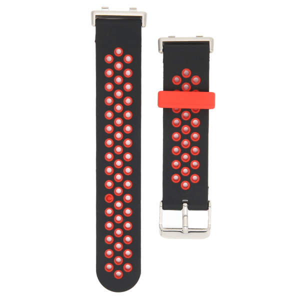42 mm Universal Silikone Sport Watch Armbånd Udskiftning Porøse Remme til Oppo Watch 2 (Sort Rød)