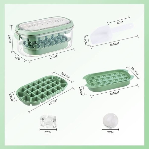 Isformar - Noname - 54 Iskubbrickor - Livsmedelsklassat Material - Bpa-fritt - Med Lock