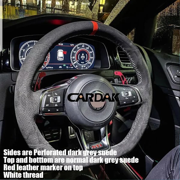Cardak rattöverdrag i svart mockaläder för Volkswagen Golf 7 MK7 GTI R VW Polo Scirocco 2015 2016 Style 3