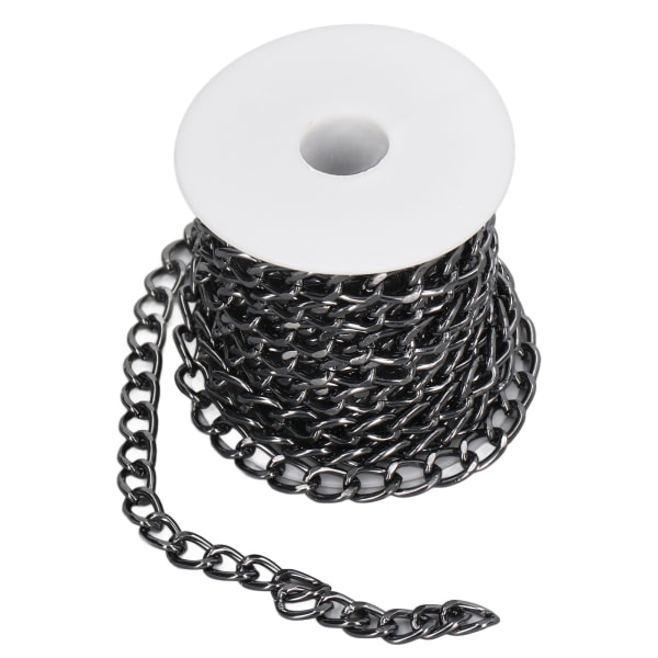 Aluminiumskæde 5 meter sort gør-det-selv-fremstilling Elegant stil Praktisk opbevaringskantkæde til smykkefremstilling