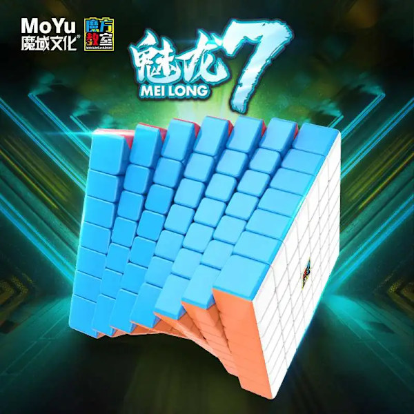 Mfjs 7 7X7 Magic Speed Cube Stickerless Professionell Fidget Leksak 6 6X6 Cubo Magico Pussel Meilong 6 Black