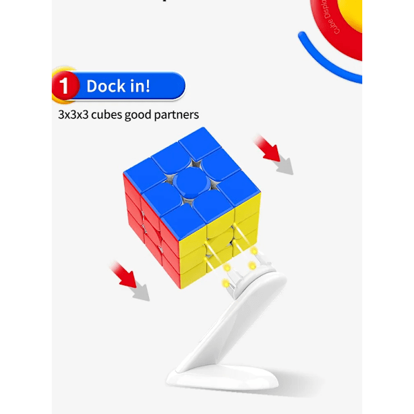 Kubdisplayställ för smarta magnetiska 3X3X3 magiska pusselkubers roterande displayställ for smart cube