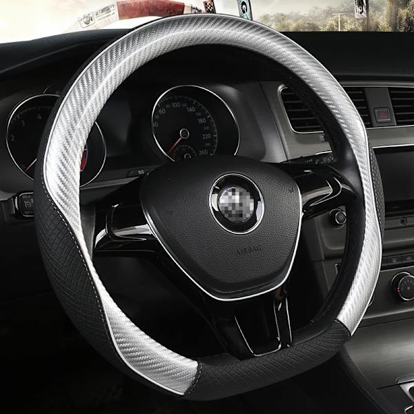 D-formad och O-formad rattöverdrag i halkfritt PU-läder för Polo Golf 7 Scirocco Suzuki Swift Nissan Rogue Hög kvalitet D shape Sliver