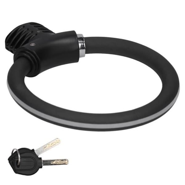 Mini Cykellås Ring Cykel Stöldskyddskabel Zinklegering Tillbehör (Reflekterande Matt Svart)