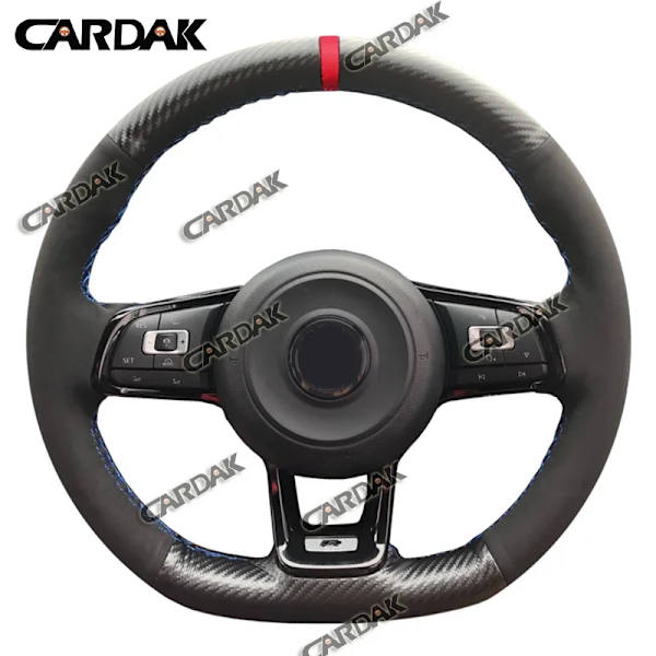 Cardak rattöverdrag i svart mockaläder för Volkswagen Golf 7 MK7 GTI R VW Polo Scirocco 2015 2016 Style 17