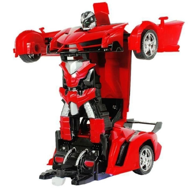 2-i-1 Rc Sport Transformationsbil Robot Fjärrkontroll Deformationsbilsleksak Red, black and white
