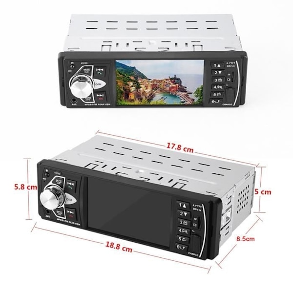 4,1 tums bilstereo HD Bluetooth Handsfree bil MP5-spelare videouppspelning FM-radio Aux TF USB -Abi -Cya