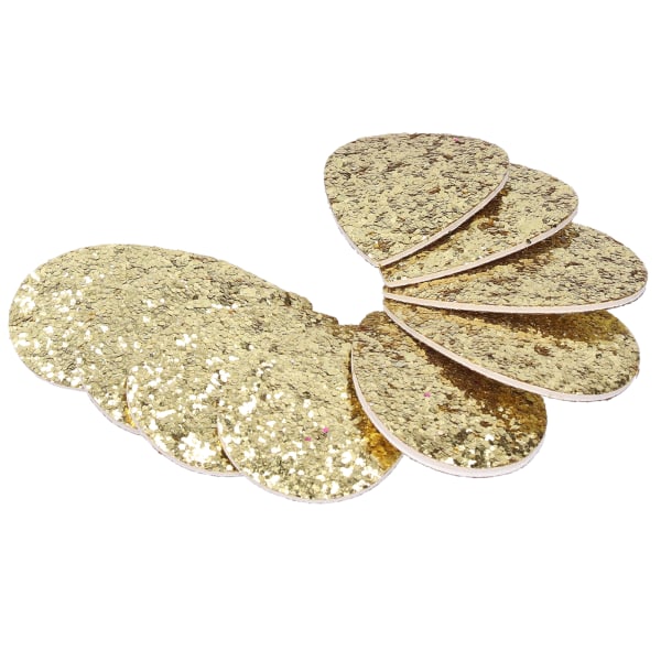 100 st örhänge perforerad droppform PU läder paljett prydnad dekoration leveranser guld