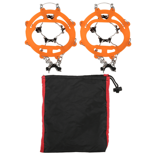 2 stk Ice Traction-klamper Anti-skridsko Crampon Cover Snegreb med 8 pigge til vandreture Gåture Bjergbestigning Orange