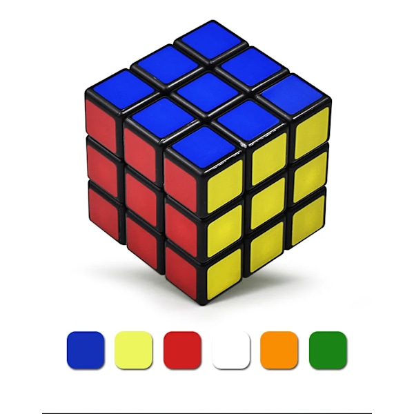 3X3X3 Mini Magic Cube Nyckelring Hjärngympa Pussel Leksak Nyckelkedja Transparent Färgglad Stress Speed Magnetisk Neo Cube Magisk Leksak Black