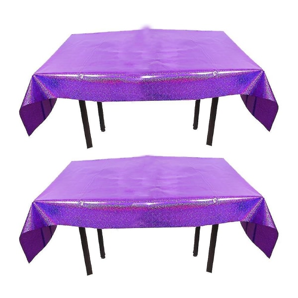 2 pakkaus folio pöytäliina cover 1*2,7m kiiltävä pöytäliina pöytäliina, violetti