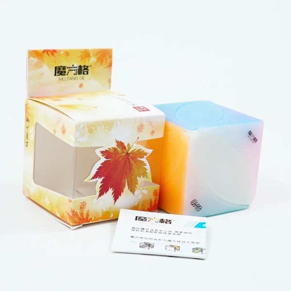 Jelly Color Magic Cube 2X2 3X3 4X4 5X5 Pyramid Nyckelring Speed Cube Pedagogisk Cubo Magico Pussel Leksak För Barn Present Maple leaf