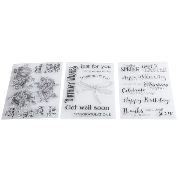 3 Stk Transparent Stempel Gummi TPR DIY Journal Album Dekoration Håndværk Tilbehør