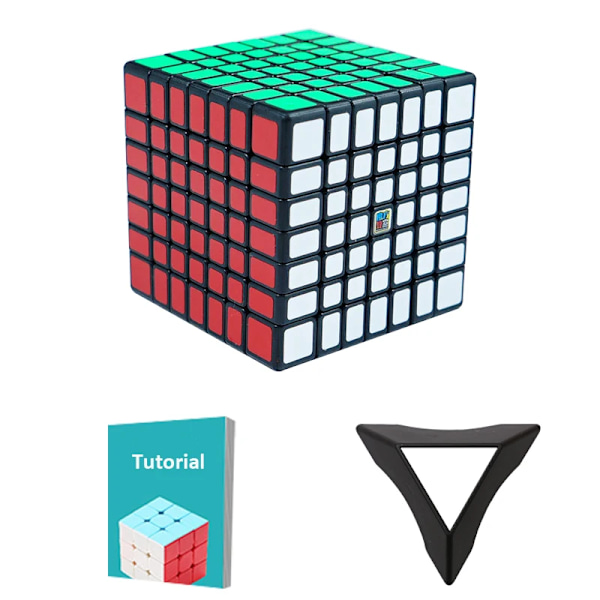 Mfjs 7 7X7 Magic Speed Cube Stickerless Professionell Fidget Leksak 6 6X6 Cubo Magico Pussel Meilong7 Black
