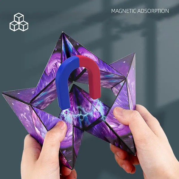 Er Varierande Geometrisk Föränderlig Magnetisk Magisk Kub Anti Stress 3D Hand Flip Pussel Kub Barn Stresslindrare Fidget Leksak MC-04
