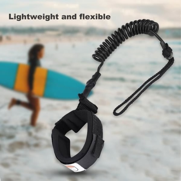 Stand Up Paddle Board 5 mm Spiralvristband Fotsnöre Surfkoppel för Surfbräda (Svart)