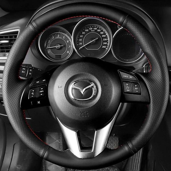 Rattskinnsöverdrag för Mazda CX-5 CX5 Atenza 2014 Ny Mazda 3 CX-3 Scion IA 2016 Anpassad Original Rattskinnsfläta