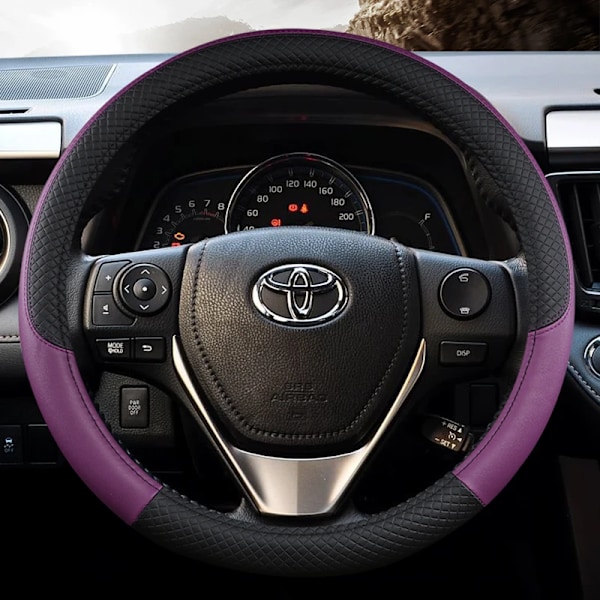Rattstyrningsfodral för bil, automatiskt rattvantar för Toyota CHR Auris Yaris Crown Corolla RAV4 Prius Izoa bildekoration dark red
