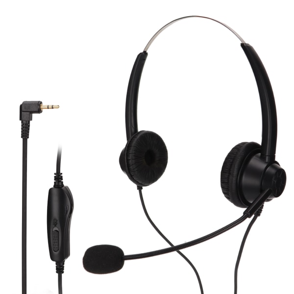 2,5 mm telefonheadset Binaural brusreducerande Call Center-hörlur med mikrofonavstängning för företagskundtjänst