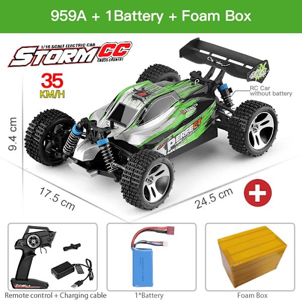 Wltoys a959 959b 2.4g racing rc bil 70km/h 4wd elektrisk höghastighetsbil terrängdrift fjärrkontroll leksaker för barn 959A 1B 35Kmh