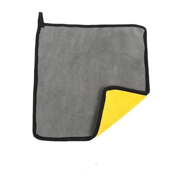 2 st Förtjockade rengöringsdukar i mikrofiber, superabsorberande bilvättshandduk, luddfritt, 30*30 cm yellow, gray