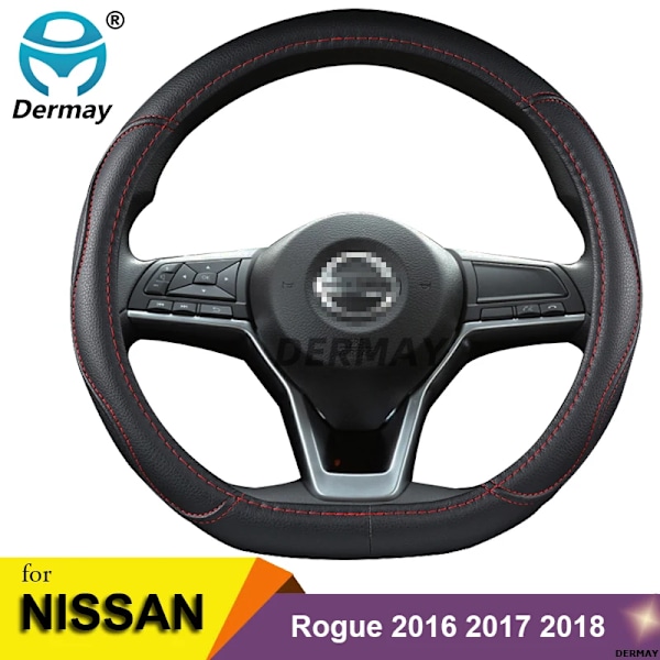 D-format rattöverdrag i PU-läder för Nissan Rogue/Rogue Sport 2016 2017 2018 2019 2020 X-Trail 2017-2020 bilstyling Brown