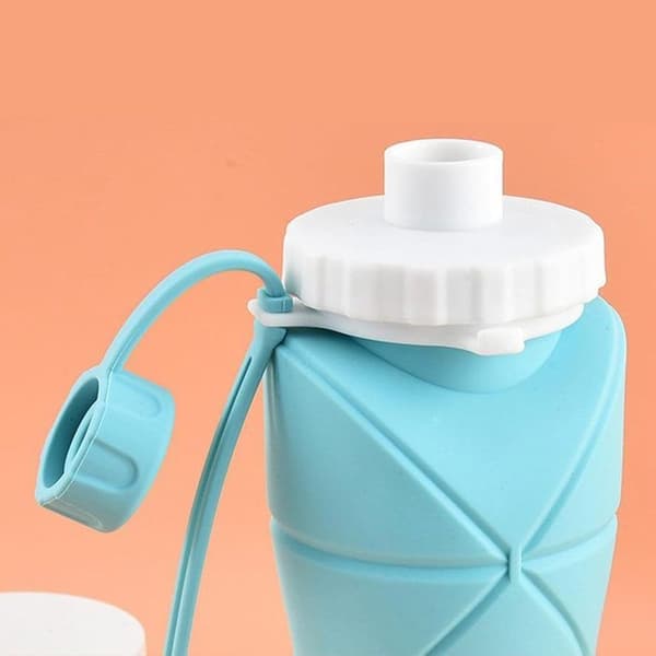 600 ml hopfällbar mugg med lock, stor kapacitet, hopfällbar silikonmugg.