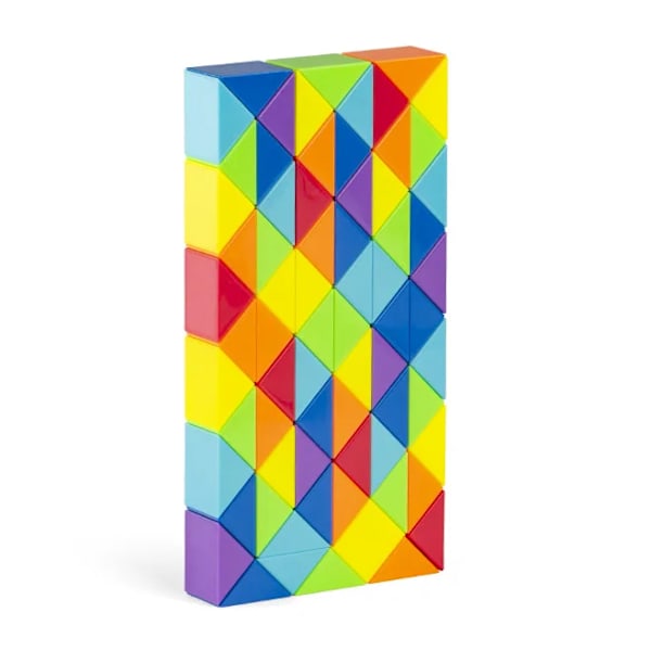 Regnbågsfärgad Vridande Magisk Orm Linjal Pussel Böjande Montessori Leksak Anti-Stress Magisk Orm Form Släpp Stress Zl 72PCS