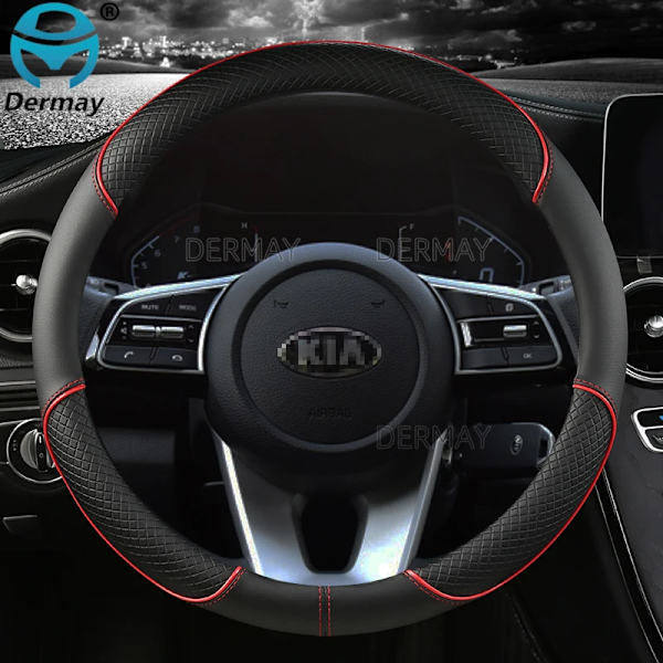 Mikrofiberläder rattöverdrag för Kia Ceed Xceed Ceed SW Pro_ceed GT biltillbehör interiör D shape Blue