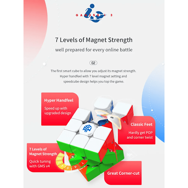 I3 Smart Cube 356I 3X3X3 Magnetisk Speed Cube Stickerlös 3X3 Speed Cube Professionell Magic Cube Pussel Leksaker F i3