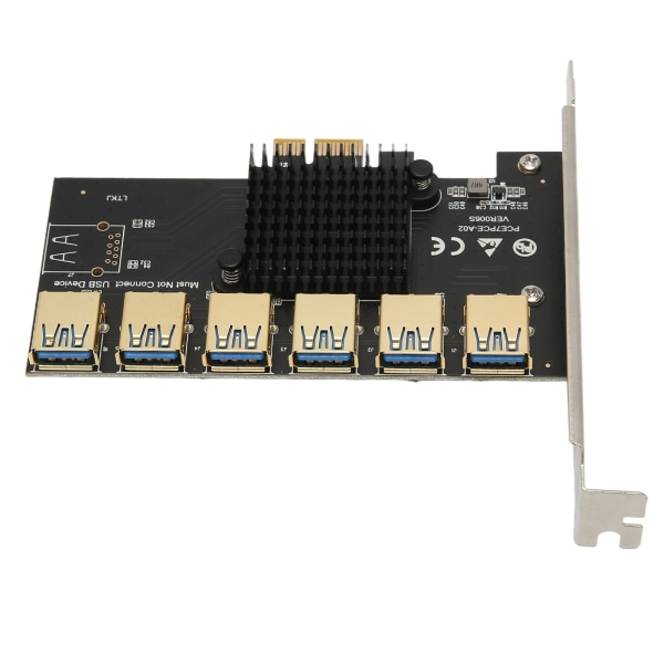 PCIE 1 - 6 Riser Card PCIE 1X USB3.0 -grafiikkalaajennus Helppo asennus, laajasti yhteensopiva PCIE 1 - PCIE 6 -sovitinkortti