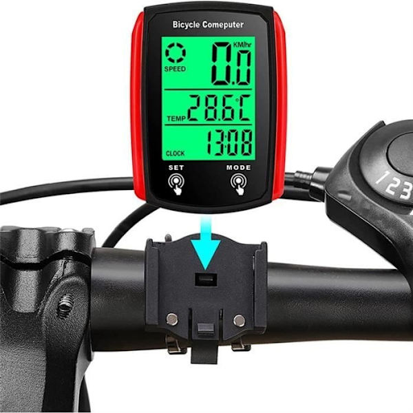 Cykeldator, Vattentät Kabelansluten Cykelhastighetsmätare, Vägmätare, LCD-display, Cykelkontrollpanel