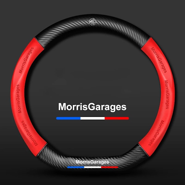 Passar för mg ev zs hs zr ehs gt ezs 9 3sw mg3 mg5 mg6 mg7 3D präglad kolfiber rattöverdrag carbon fiber black O