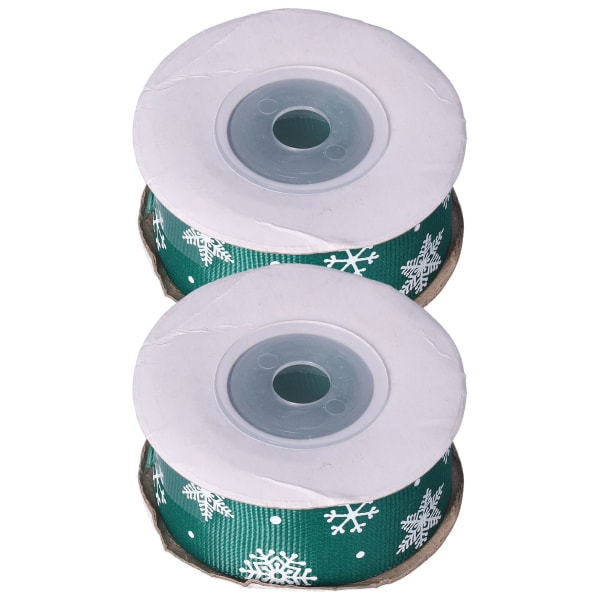 Bånd 9m DIY Christmas Snowflake Green Craft Ribbon Julefest gaveinnpakningsbånd
