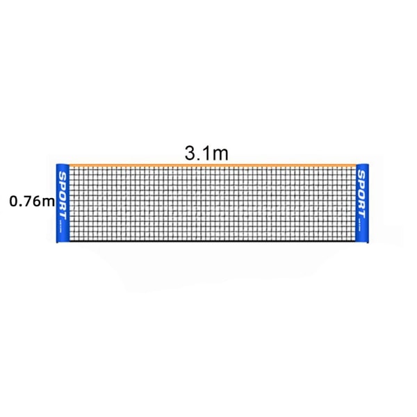 Sammenleggbart tennisnett for barn og voksne, bærbart og enkelt å sette opp 3.1m