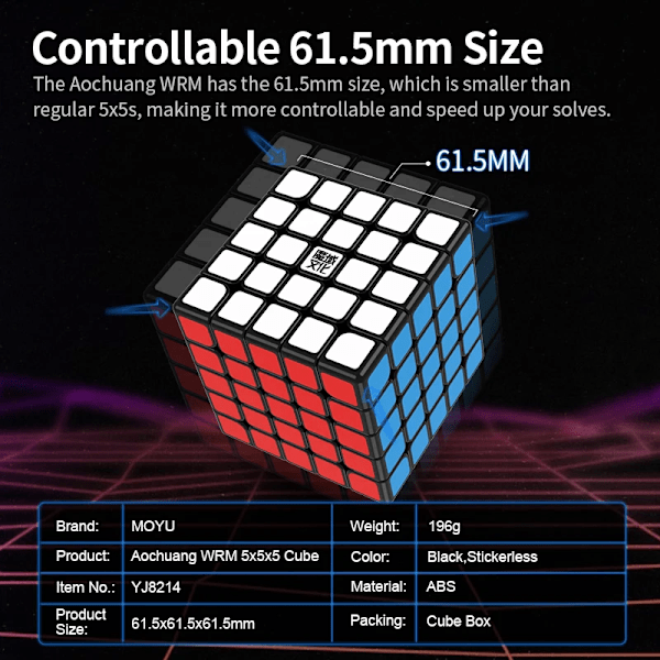 [Ecube] Aochuang Wr M Magnetisk 5X5X5 Speed Magic Cube 5X5 Cubo Magico Aochuang Wrm Puzzle Cube 5X5X5 Magnet Cube stickerless