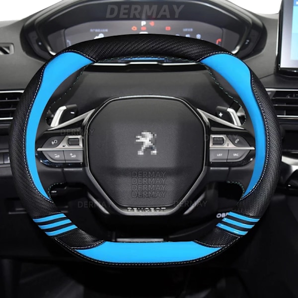 Rattskinnsöverdrag för Peugeot 208 e208 2020 2021 2022 - Söt kolfiber PU-läder för tjejer, biltillbehör, interiör Red