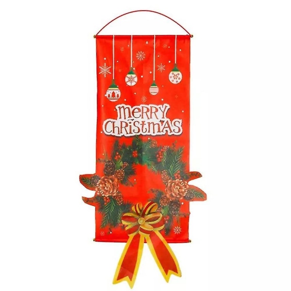 Jul tyg dörr banderoller Xmas veranda skylt hängande ornament, krans