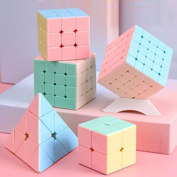Macaroon 2X2 3X3 4X4 5X5 Pyraminx Magic Cube Leksaksset Kubpaket Macaroon Stickerless Neo Professionell Pusselleksak För Barn A