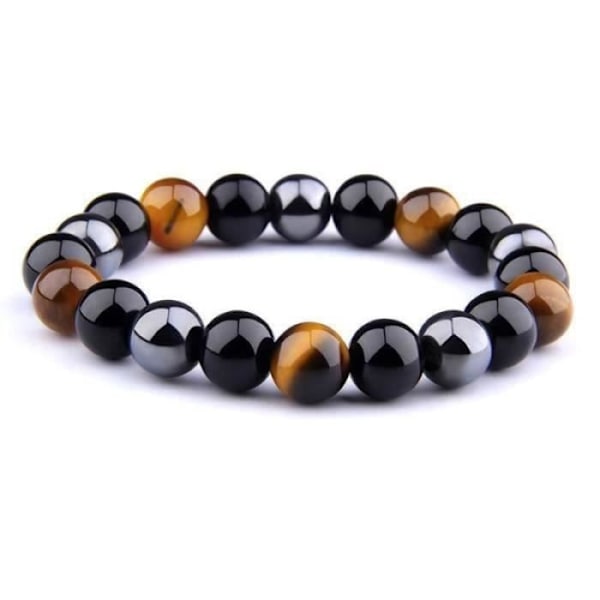Shop-Story - \"Trippel Skydd\" Armband I Tigeröga, Hematit Och Svart Obsidian - De Mest Kraftfulla Skyddsstenarna