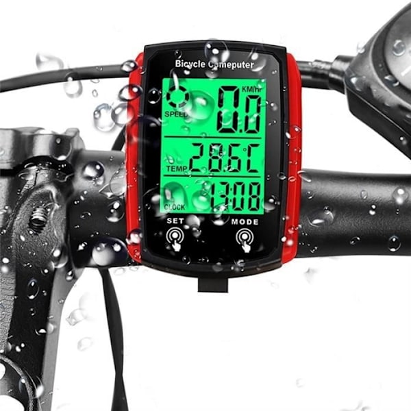 Cykeldator, Vattentät Kabelansluten Cykelhastighetsmätare, Vägmätare, LCD-display, Cykelkontrollpanel