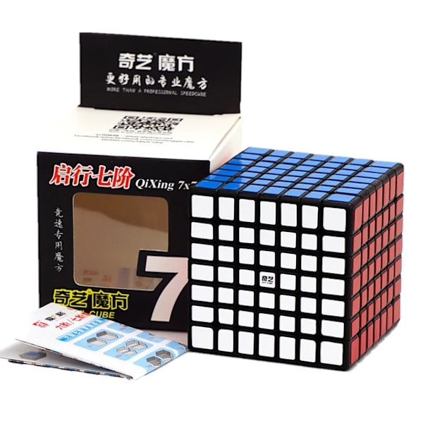 [Picube] 7X7X7 Qixing S2 7X7 Qixings Kub Speed 7 Lager Kub Magico Stickerless Magisk Puzzle Kub Leksak För Kub Speedcube 7x7 Black