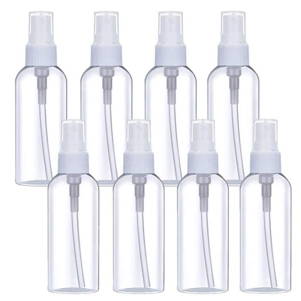 Tom Sprayflaska - 8 Klar Plast Sprayflaskor - Portabel - Återfyllningsbar - Fin Dimspray (10 ml)