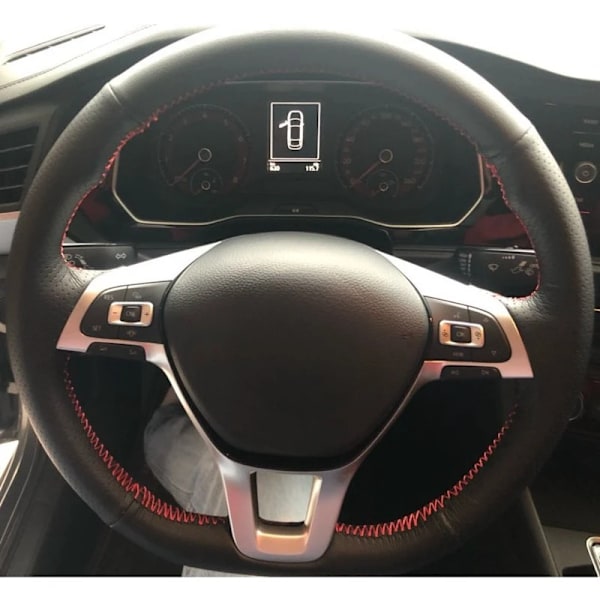 DIY svart rattöverdrag i konstläder för Volkswagen VW Golf 7 MK7 ny Polo Jetta Passat B8