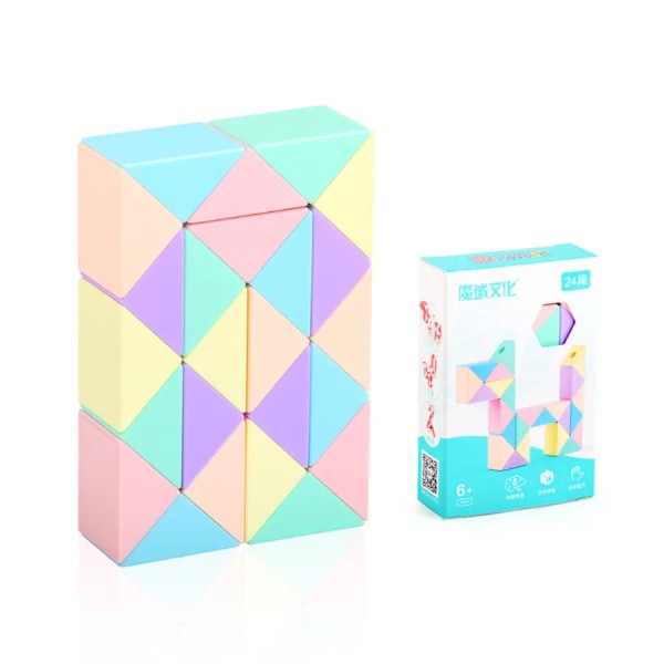 Cubing Classroom 24 Snake Speed Cubes Twist Magic Puzzle för barn, festgåvor, färgglada pedagogiska leksaker Macaroon